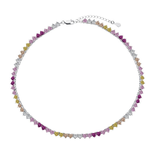 [⭐Sparkve Jewelry]⭐Sparkveling Colorful Full Heart Tennis Necklace
