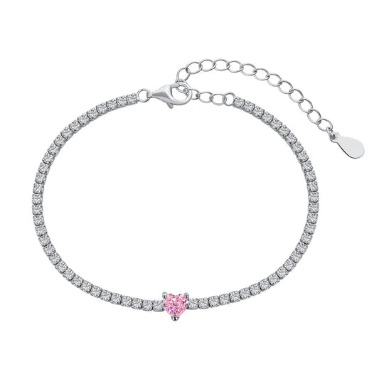 [⭐Sparkve Jewelry]0.5 Carat Elegant Romantic Heart Shape Lover Bracelet