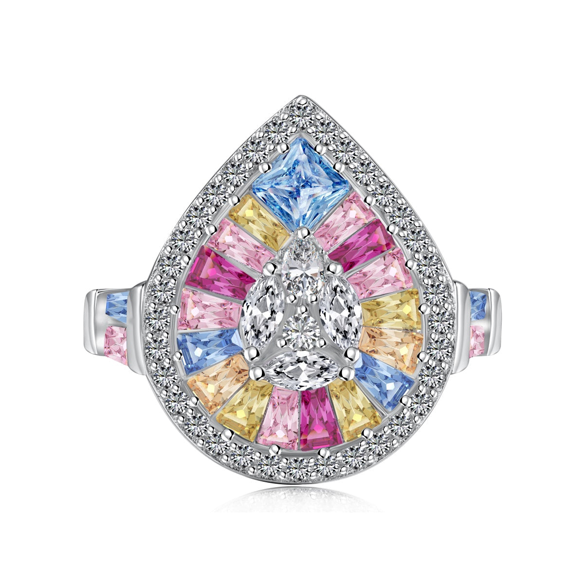 [⭐Sparkve Jewelry]Elegant Colorful Water Drop Shape Banquet Ring
