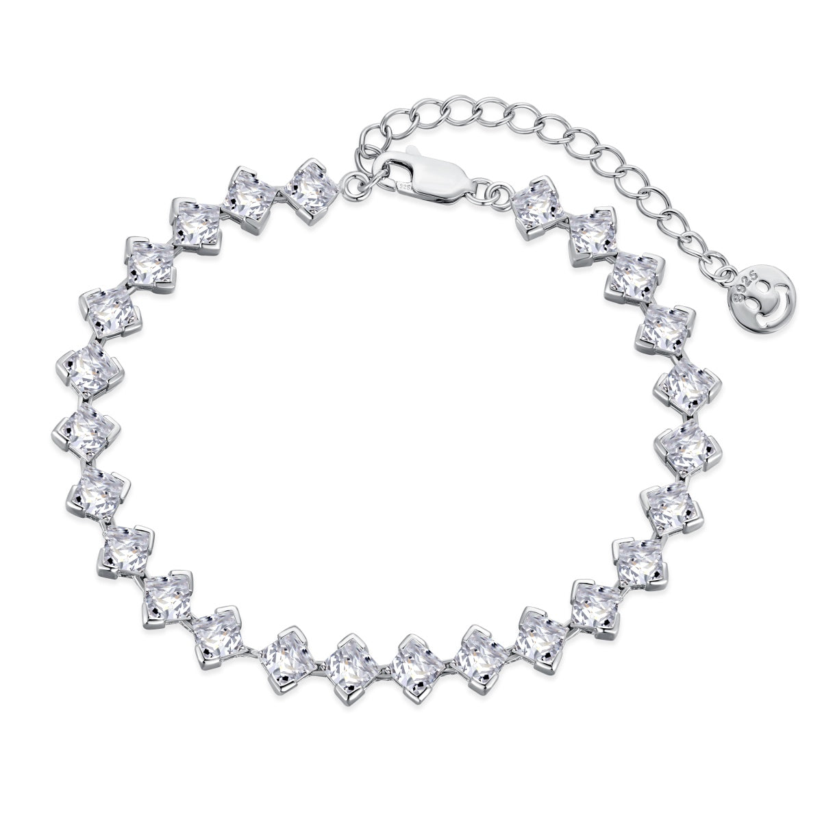 [⭐Sparkve Jewelry]0.5 Carat Ornate Princess Cut Daily Bracelet