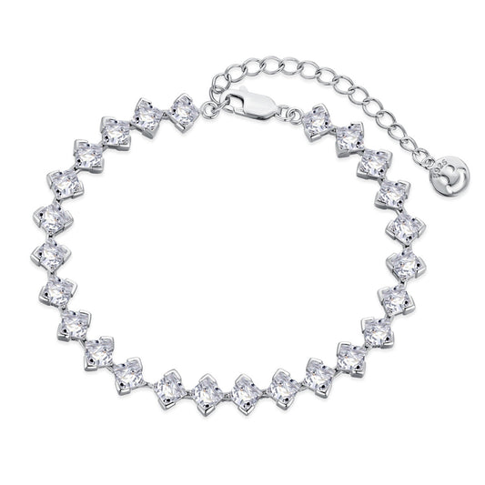 [⭐Sparkve Jewelry]0.5 Carat Ornate Princess Cut Daily Bracelet