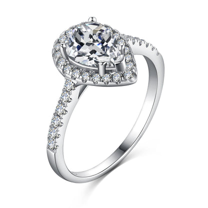 [⭐Sparkve Jewelry]1.0 Carat Luxurious Resplendent Water Drop Shape Wedding Ring