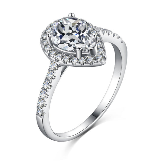 [⭐Sparkve Jewelry]1.0 Carat Luxurious Resplendent Water Drop Shape Wedding Ring