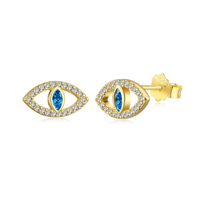 [⭐Sparkve Jewelry]Blue Devil Eyes Hollow Stud Earrings