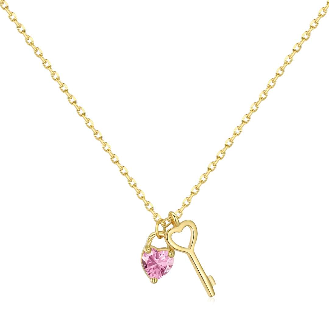 [⭐Sparkve Jewelry]Unique Heart Shape Key Pendent Necklace
