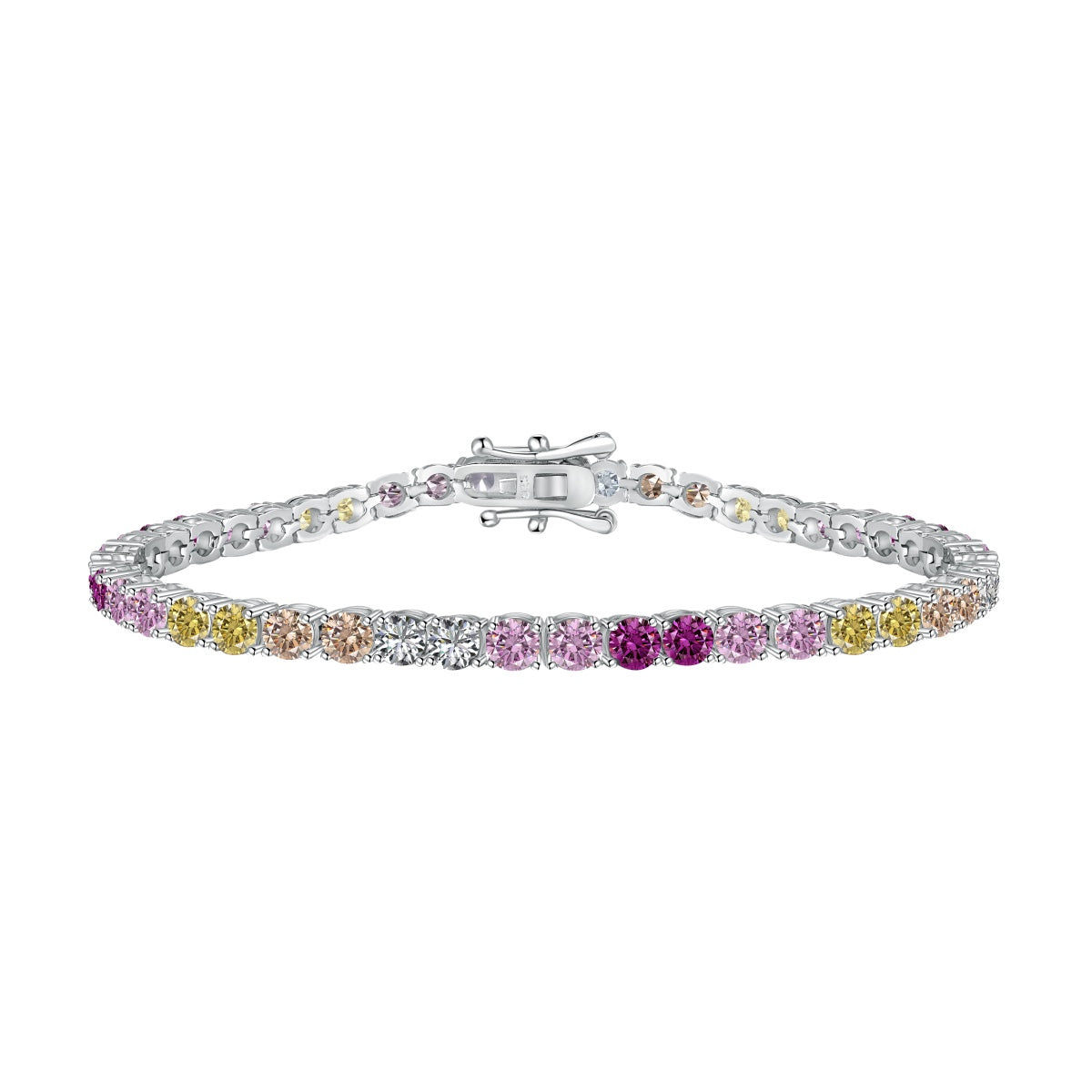 [⭐Sparkve Jewelry]Radiant Colorful Round Cut Tennis Bracelet