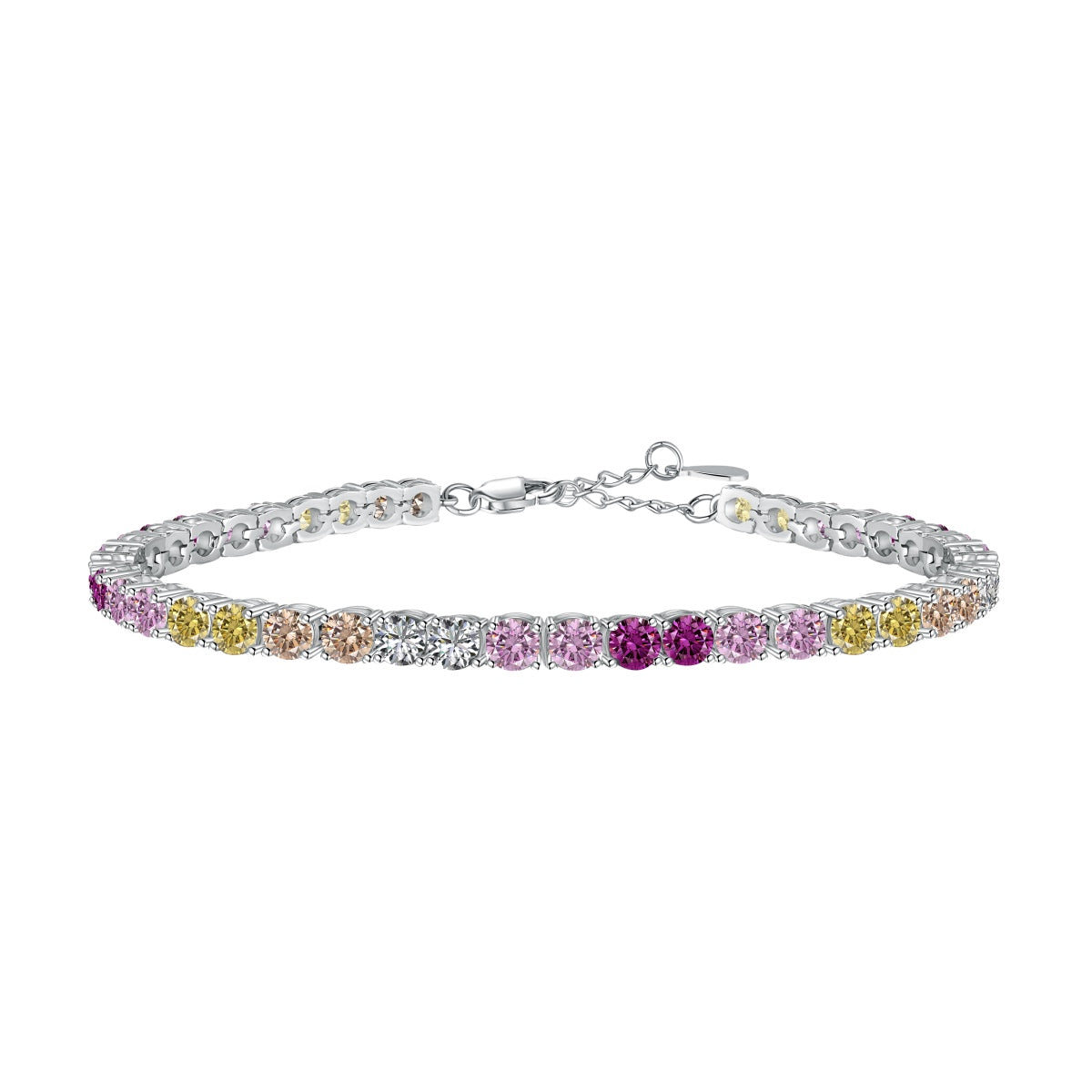 [⭐Sparkve Jewelry]Radiant Colorful Round Cut Tennis Bracelet