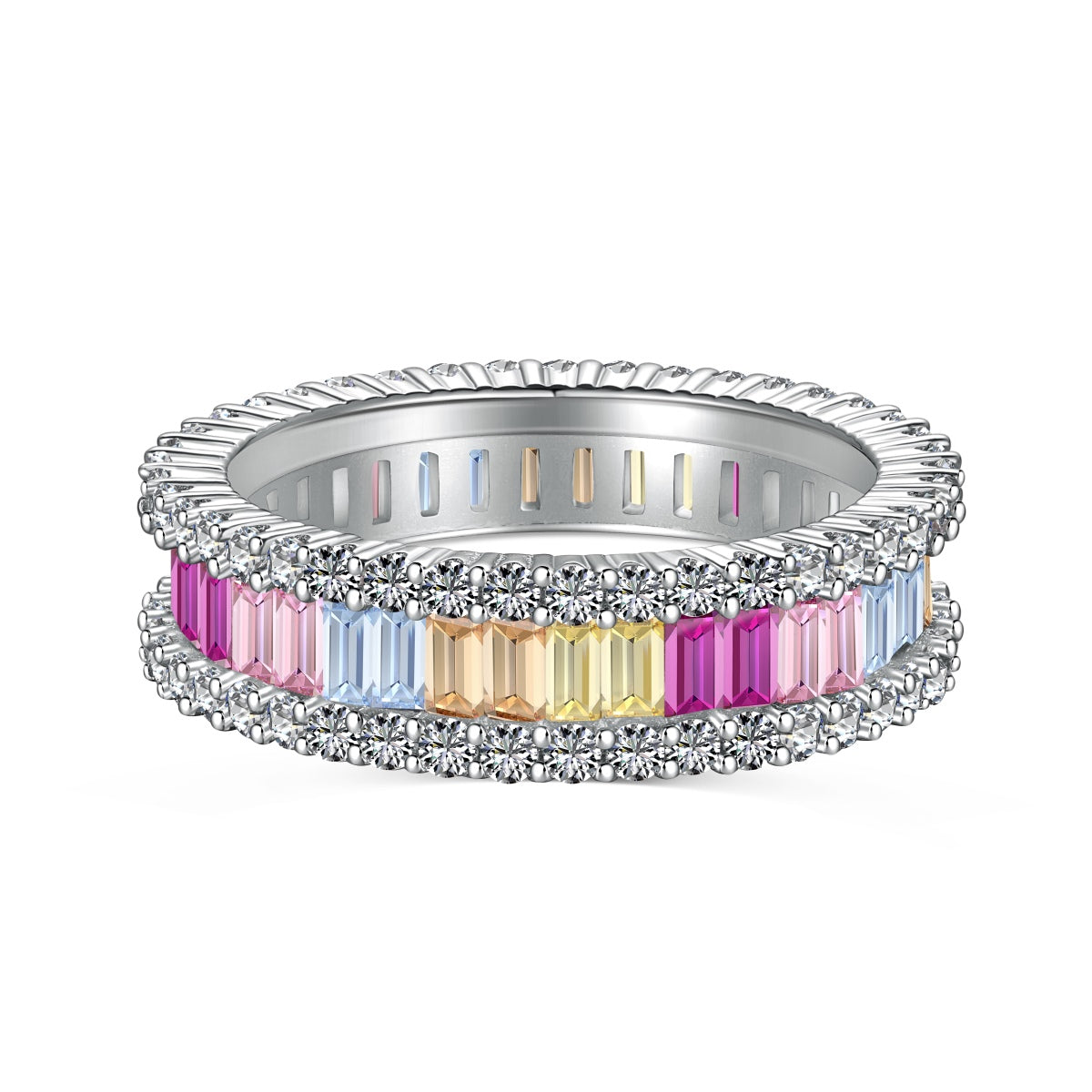 [⭐Sparkve Jewelry]Dainty Kaleidoscopic Emerald Cut Daily Ring