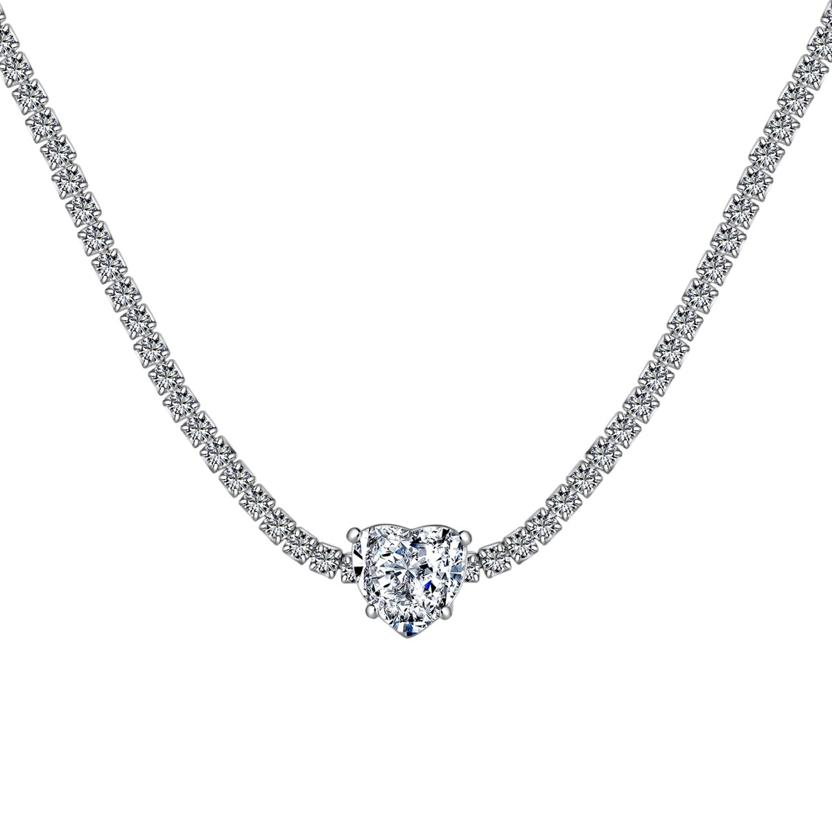 [⭐Sparkve Jewelry]2.0 Carat ⭐Sparkveling Tennis Heart Cut Necklace