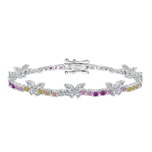 [⭐Sparkve Jewelry]Ornate Colorful Butterfly Shape Round Cut Daily Bracelet
