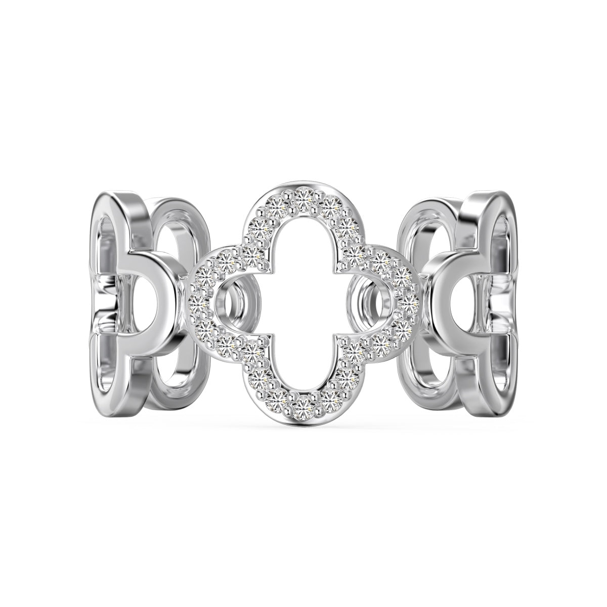 [⭐Sparkve Jewelry]Hollow Design Four-Leaf Clover Flower Shape Ring