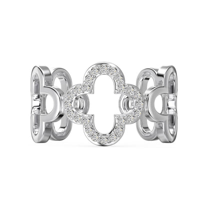 [⭐Sparkve Jewelry]Hollow Design Four-Leaf Clover Flower Shape Ring
