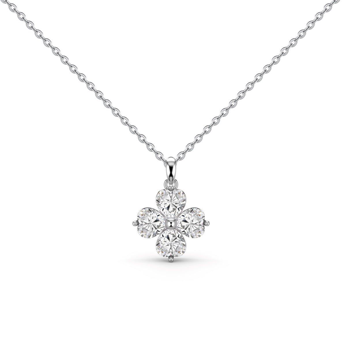 [⭐Sparkve Jewelry]Heart-Shaped Four-Leaf Clover Bead Necklace