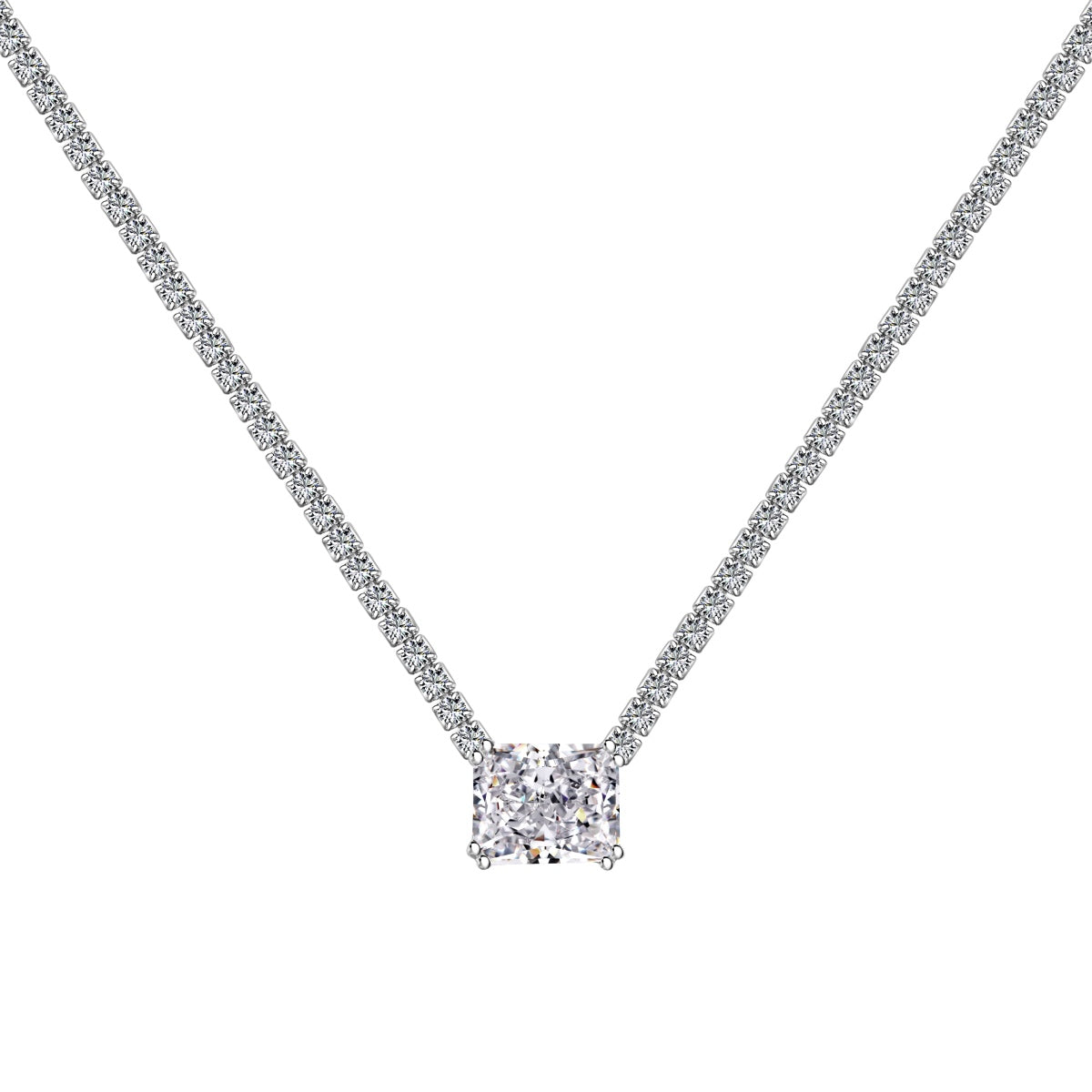 [⭐Sparkve Jewelry]4.0 Carat Elegant Radiant Cut Necklace