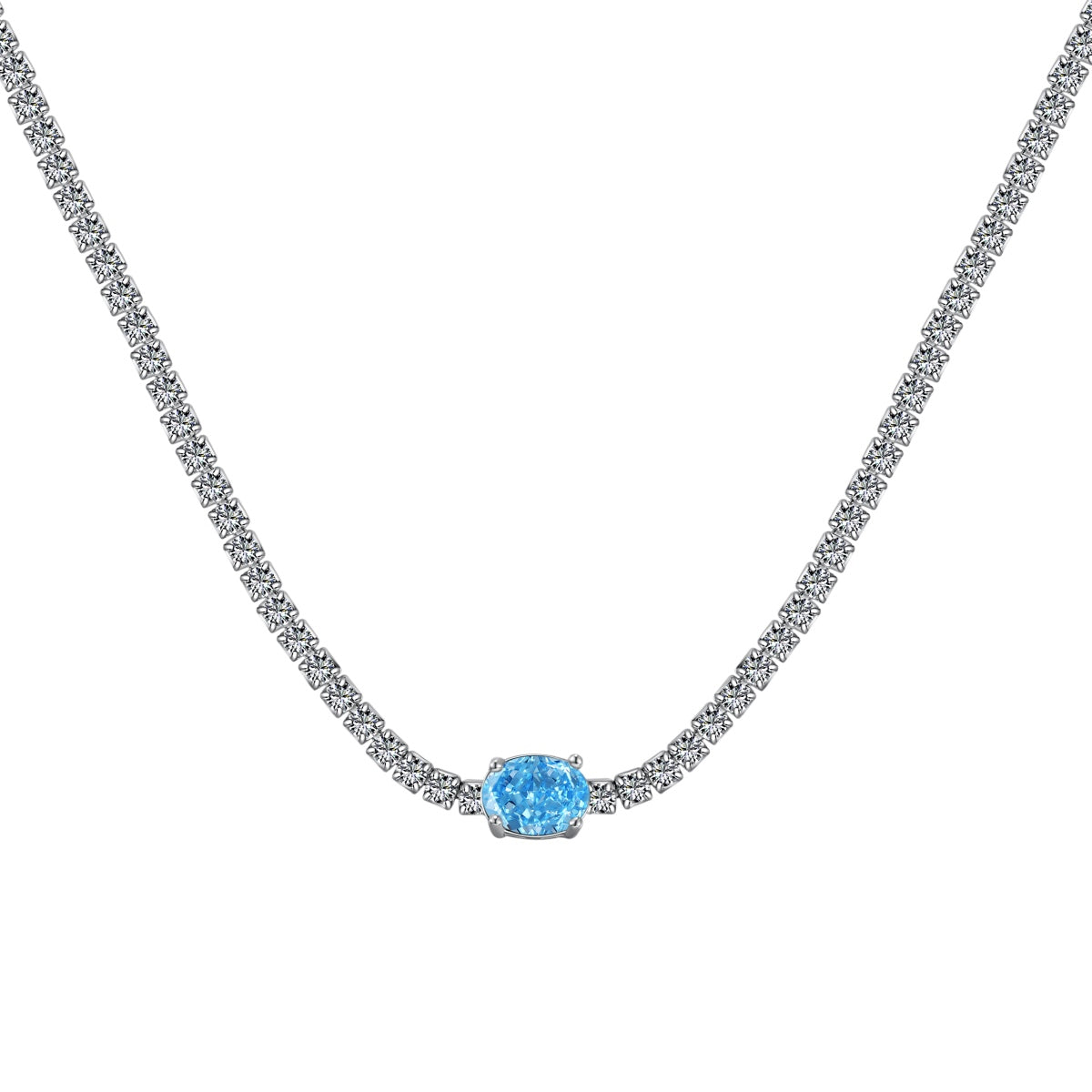 [⭐Sparkve Jewelry]1.0 Carat Shining Oval Cut Necklace