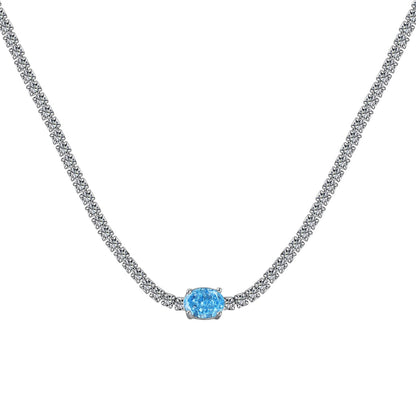 [⭐Sparkve Jewelry]1.0 Carat Shining Oval Cut Necklace