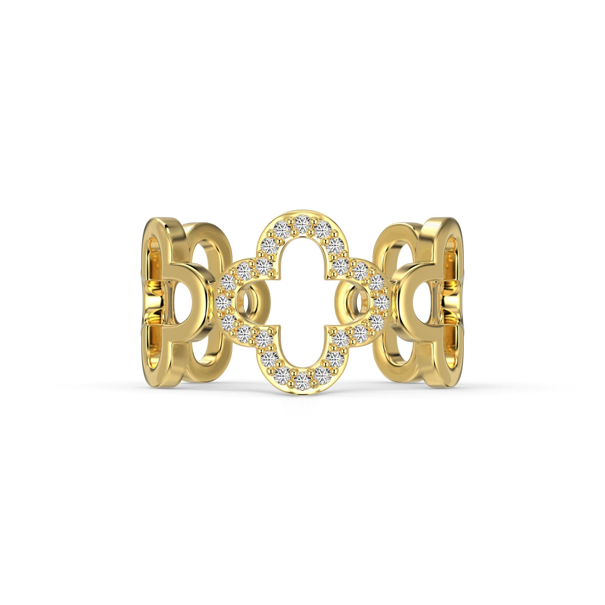 [⭐Sparkve Jewelry]Hollow Design Four-Leaf Clover Flower Shape Ring