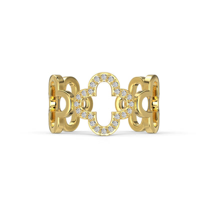 [⭐Sparkve Jewelry]Hollow Design Four-Leaf Clover Flower Shape Ring