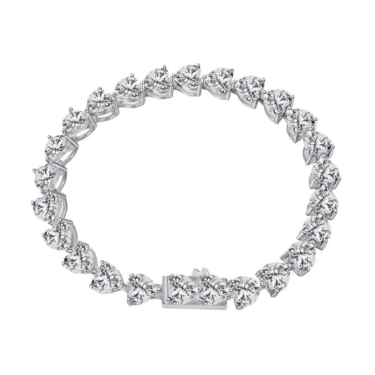 [⭐Sparkve Jewelry]0.75 Carat Elegant Romantic Heart Shape Lover Bracelet