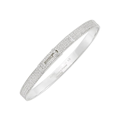 [⭐Sparkve]HM KELLY BRACELET IN SILVER AND FULL PAVE DIAMOND