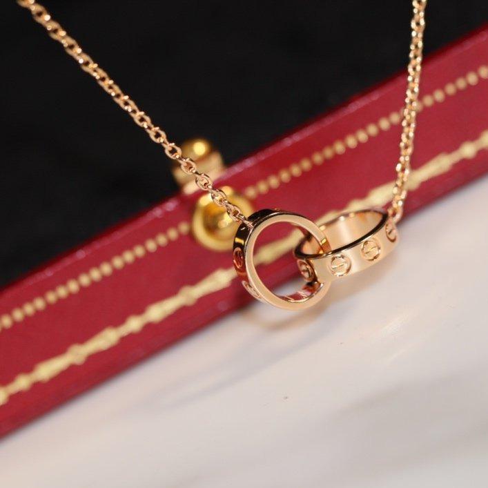[⭐Sparkve]LOVE NECKLACE PINK GOLD AND SILVER