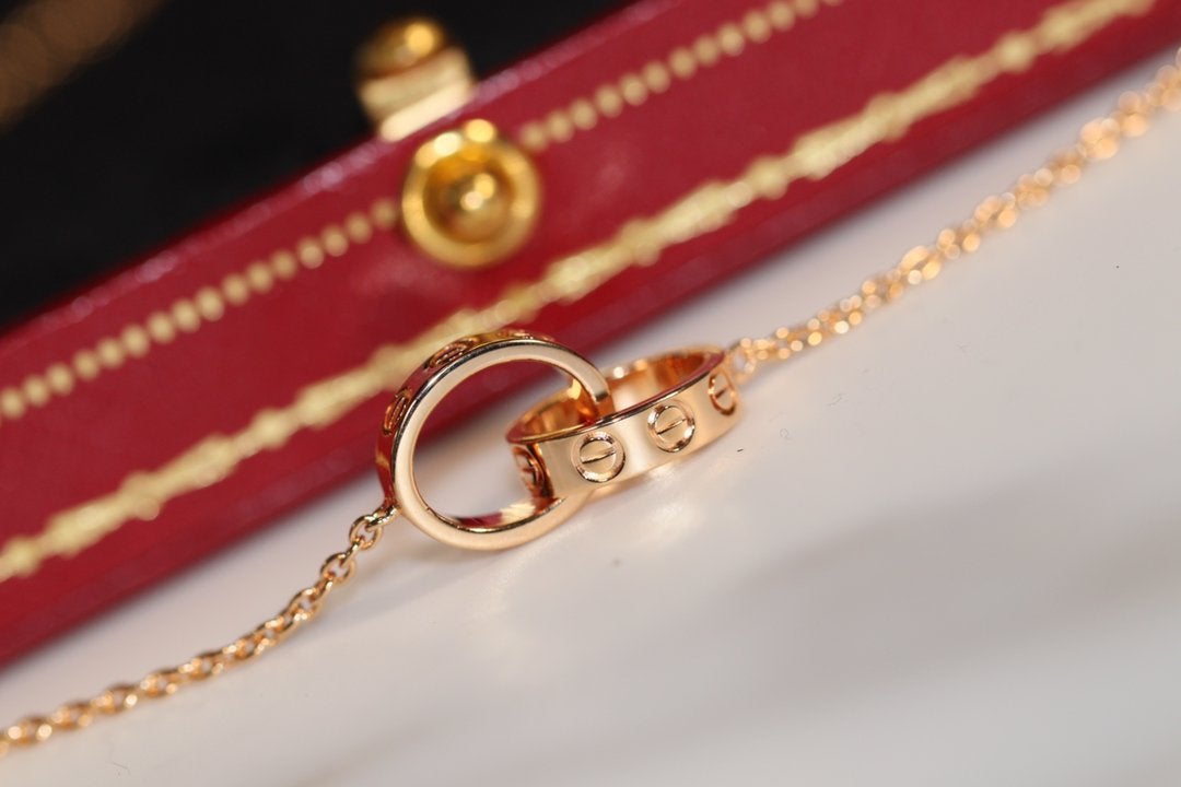 [⭐Sparkve]LOVE NECKLACE PINK GOLD AND SILVER