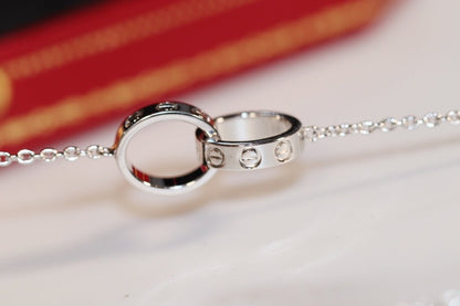 [⭐Sparkve]LOVE NECKLACE PINK GOLD AND SILVER