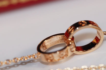 [⭐Sparkve]LOVE NECKLACE PINK GOLD AND SILVER