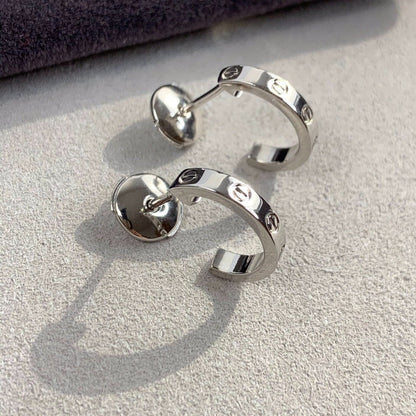 [⭐Sparkve]LOVE EARRINGS 2.65MM SILVER