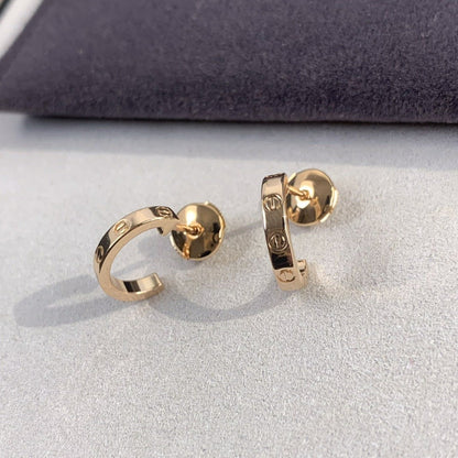 [⭐Sparkve]LOVE EARRINGS 2.65MM PINK GOLD