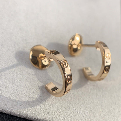 [⭐Sparkve]LOVE EARRINGS 2.65MM PINK GOLD