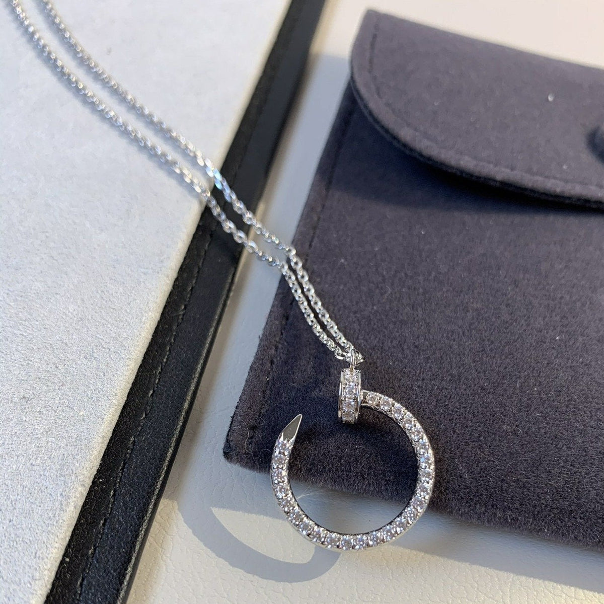 [⭐Sparkve]JUSTE NECKLACE SILVER DIAMONDS