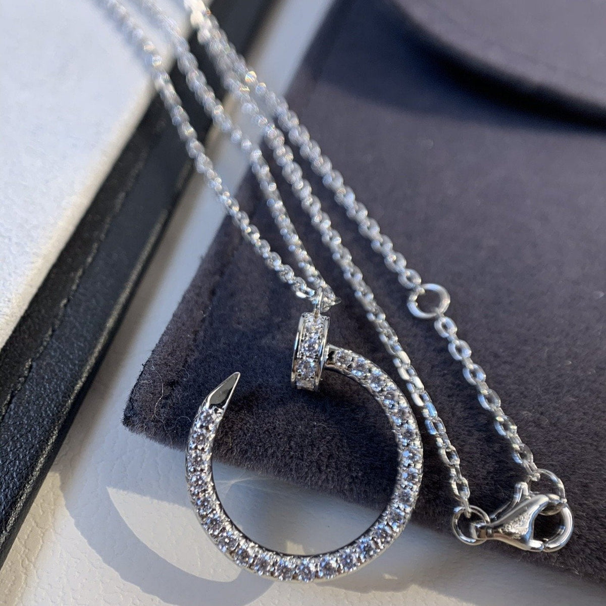 [⭐Sparkve]JUSTE NECKLACE SILVER DIAMONDS