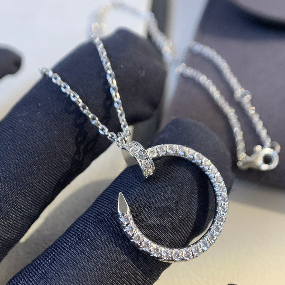 [⭐Sparkve]JUSTE NECKLACE SILVER DIAMONDS