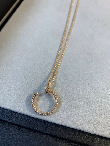 [⭐Sparkve]JUSTE NECKLACE PINK GOLD DIAMONDS