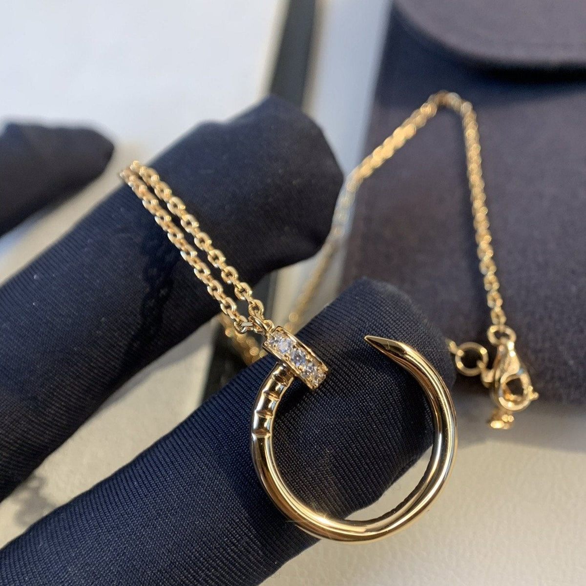 [⭐Sparkve]JUSTE NECKLACE PINK GOLD DIAMONDS
