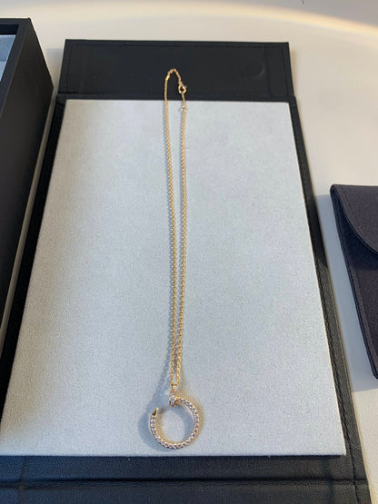 [⭐Sparkve]JUSTE NECKLACE PINK GOLD DIAMONDS