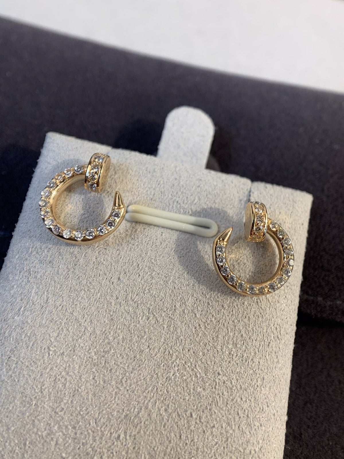 [⭐Sparkve]JUSTE EARRINGS GOLD DIAMONDS