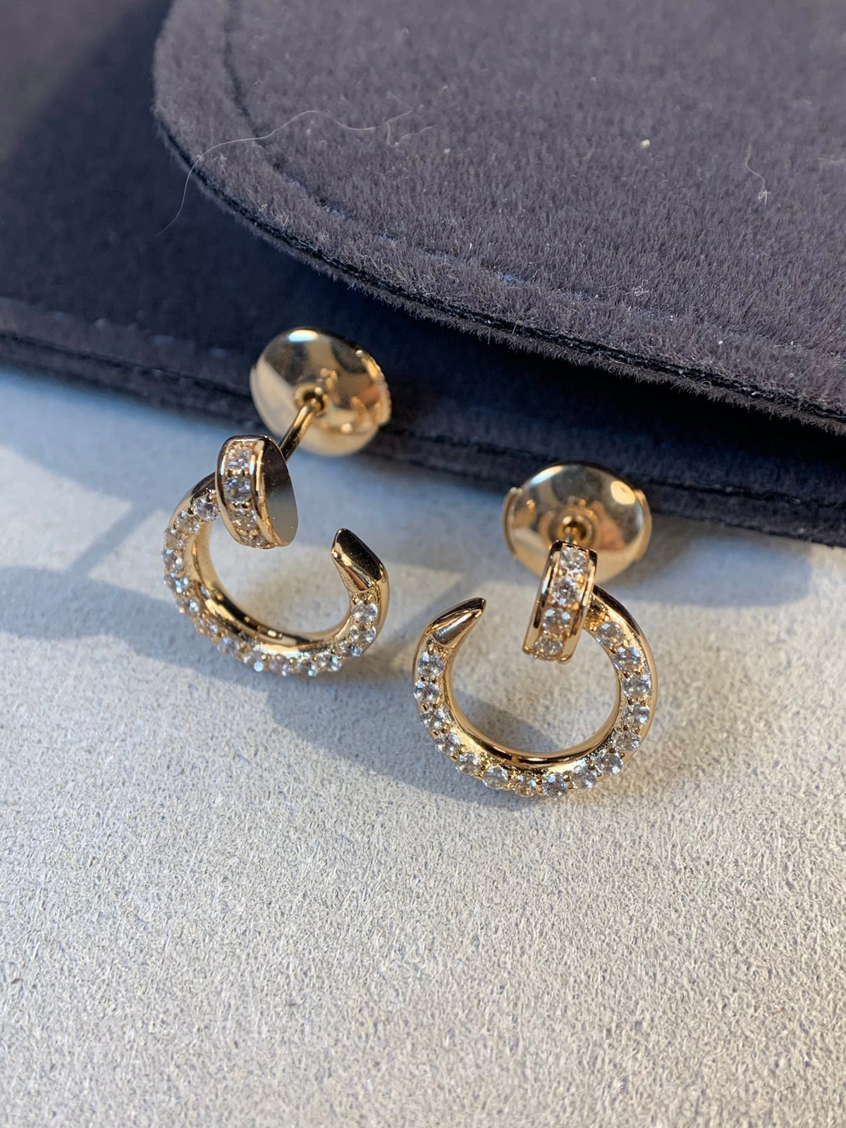 [⭐Sparkve]JUSTE EARRINGS GOLD DIAMONDS