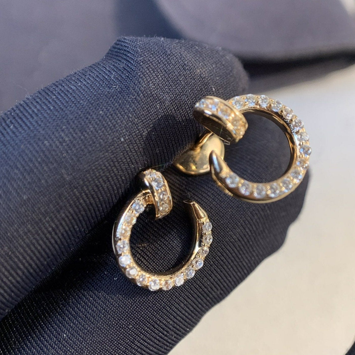 [⭐Sparkve]JUSTE EARRINGS GOLD DIAMONDS