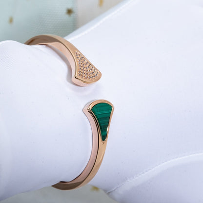 [⭐Sparkve]DREAM BRACELET OPEN MALACHITE PINK GOLD