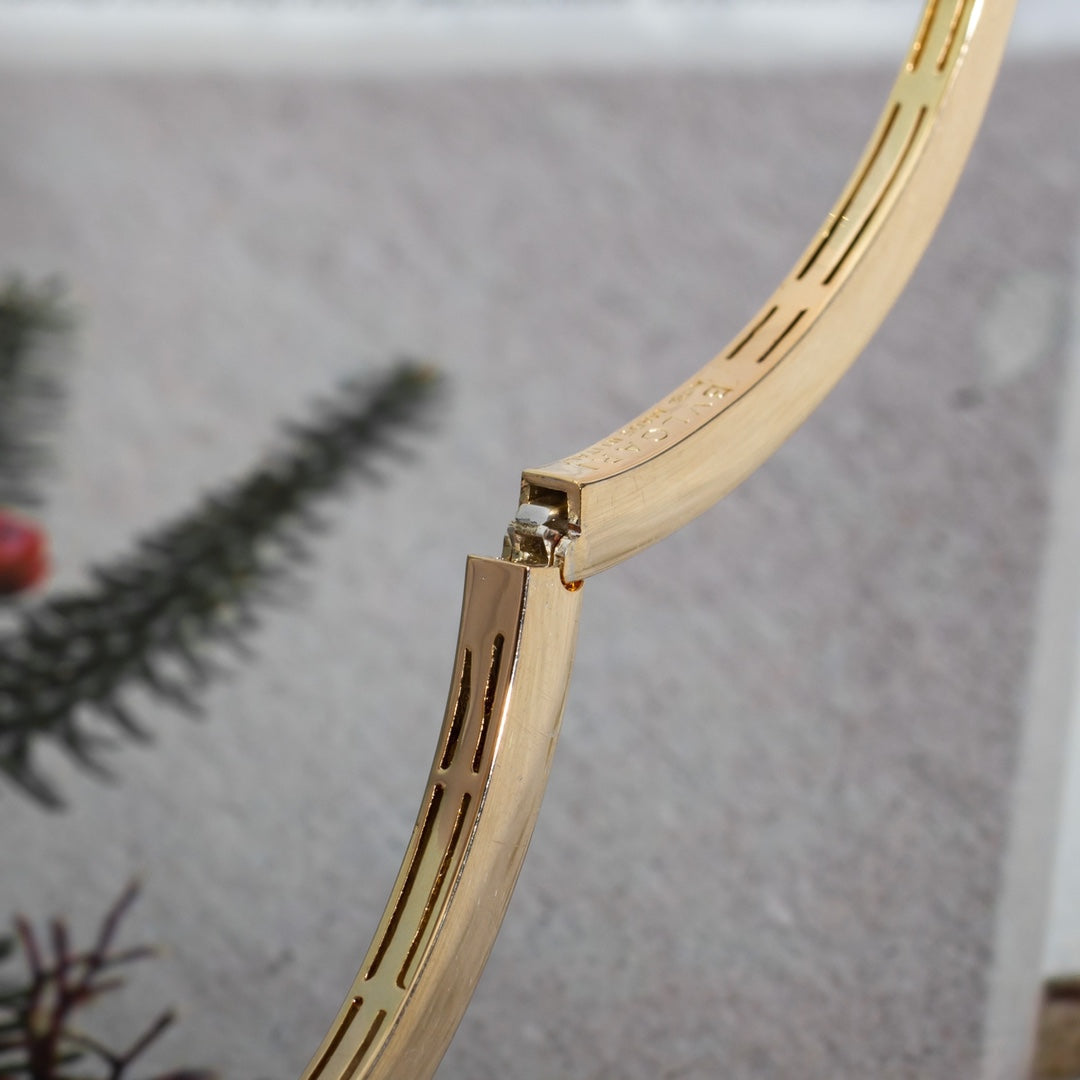 [⭐Sparkve]SERPENTI BRACELET PINK GOLD DIAMOND DOUBLE SNAKE