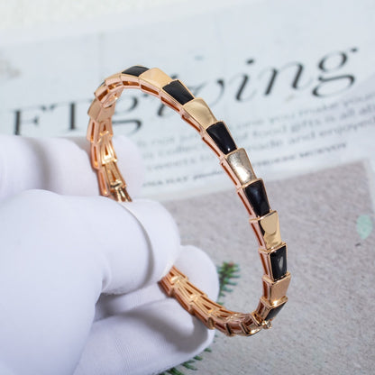 [⭐Sparkve]SERPENTI BRACELET PINK GOLD ONYX