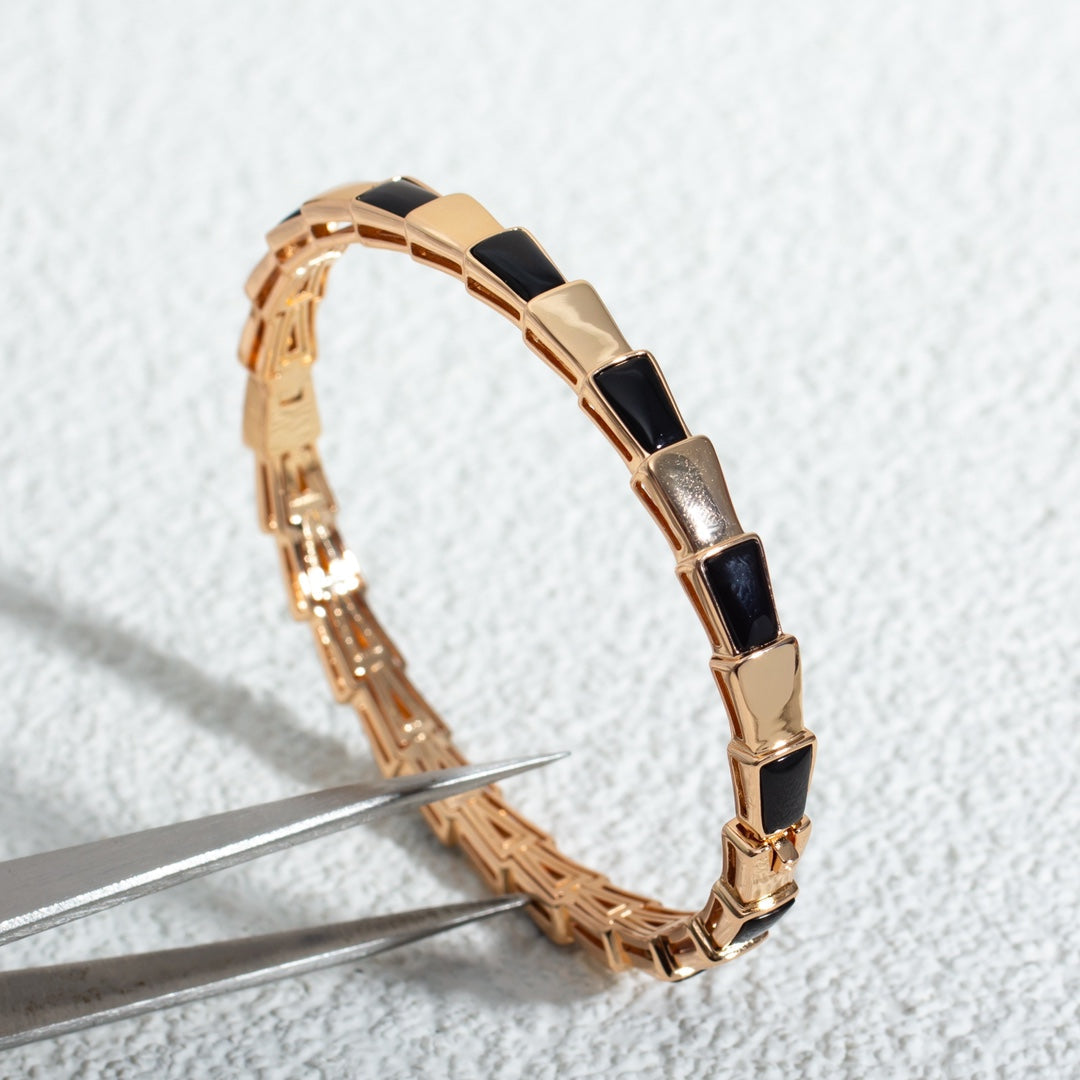 [⭐Sparkve]SERPENTI BRACELET PINK GOLD ONYX