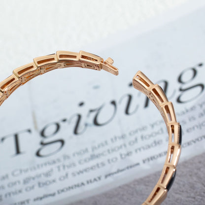 [⭐Sparkve]SERPENTI BRACELET PINK GOLD ONYX