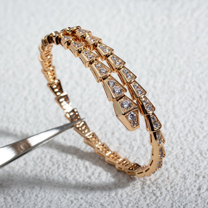 [⭐Sparkve]SERPENTI BRACELET 6.8MM PINK GOLD DIAMOND