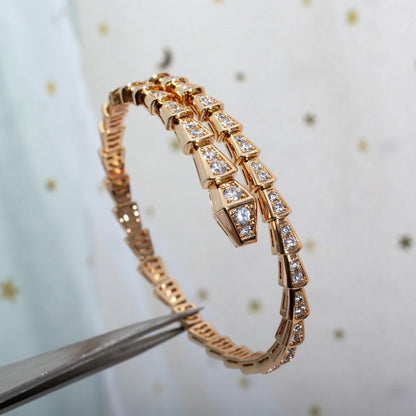 [⭐Sparkve]SERPENTI BRACELET 6.8MM PINK GOLD DIAMOND