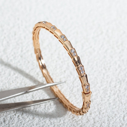 [⭐Sparkve]SERPENTI BRACELET PINK GOLD DIAMOND