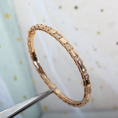 [⭐Sparkve]SERPENTI BRACELET PINK GOLD DIAMOND