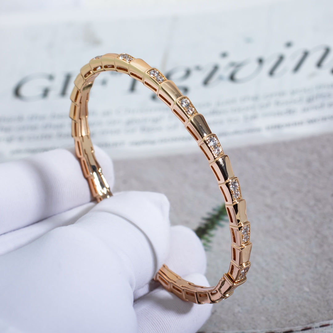 [⭐Sparkve]SERPENTI BRACELET PINK GOLD DIAMOND